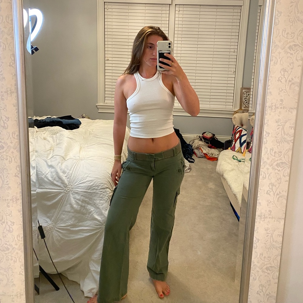 vintage mossimo green low rise cargo pants straight leg